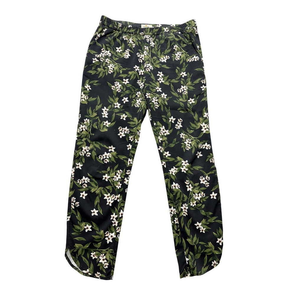 Marine Layer Jogger Pants Mens‎ M Black Floral Elastic Waist Lounge Stretch